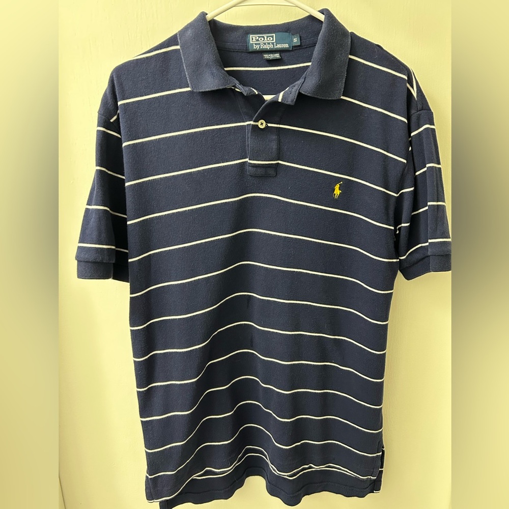 Vintage Polo by Ralph Lauren in blue with white stripes size small